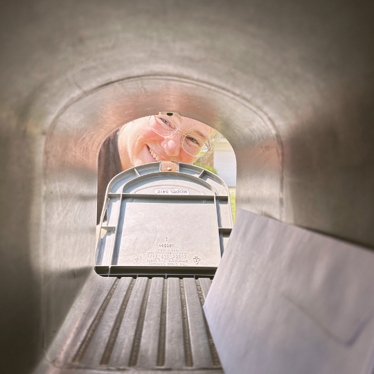 Email Me (540 × 540 px) Alycia Peeking Through Mailbox - Email Me to Request More Information about Services